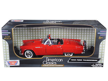 1956 Ford Thunderbird Red 1/18 Diecast Model Car by Motormax by Motormax