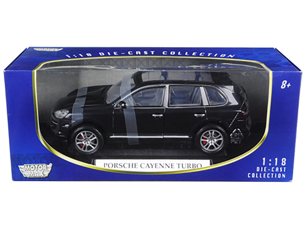 2008 Porsche Cayenne Turbo Metallic Black 1/18 Diecast Model Car by Motormax by Motormax