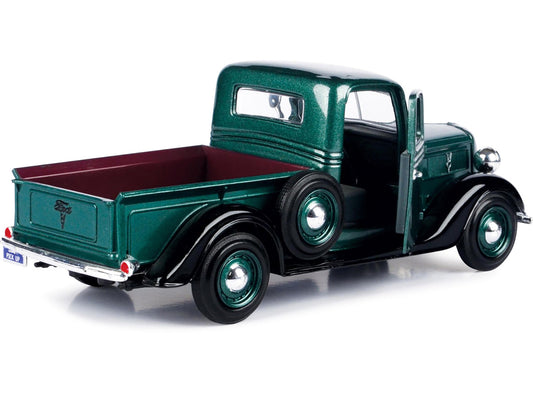 1937 Ford Pickup Truck Green and Black 1/24 Diecast Model Car by Motormax by Motormax