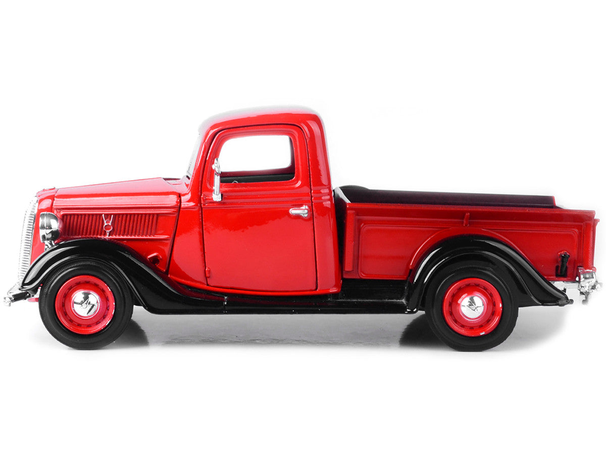 1937 Ford Pickup Truck Red and Black 1/24 Diecast Model Car by Motormax by Motormax