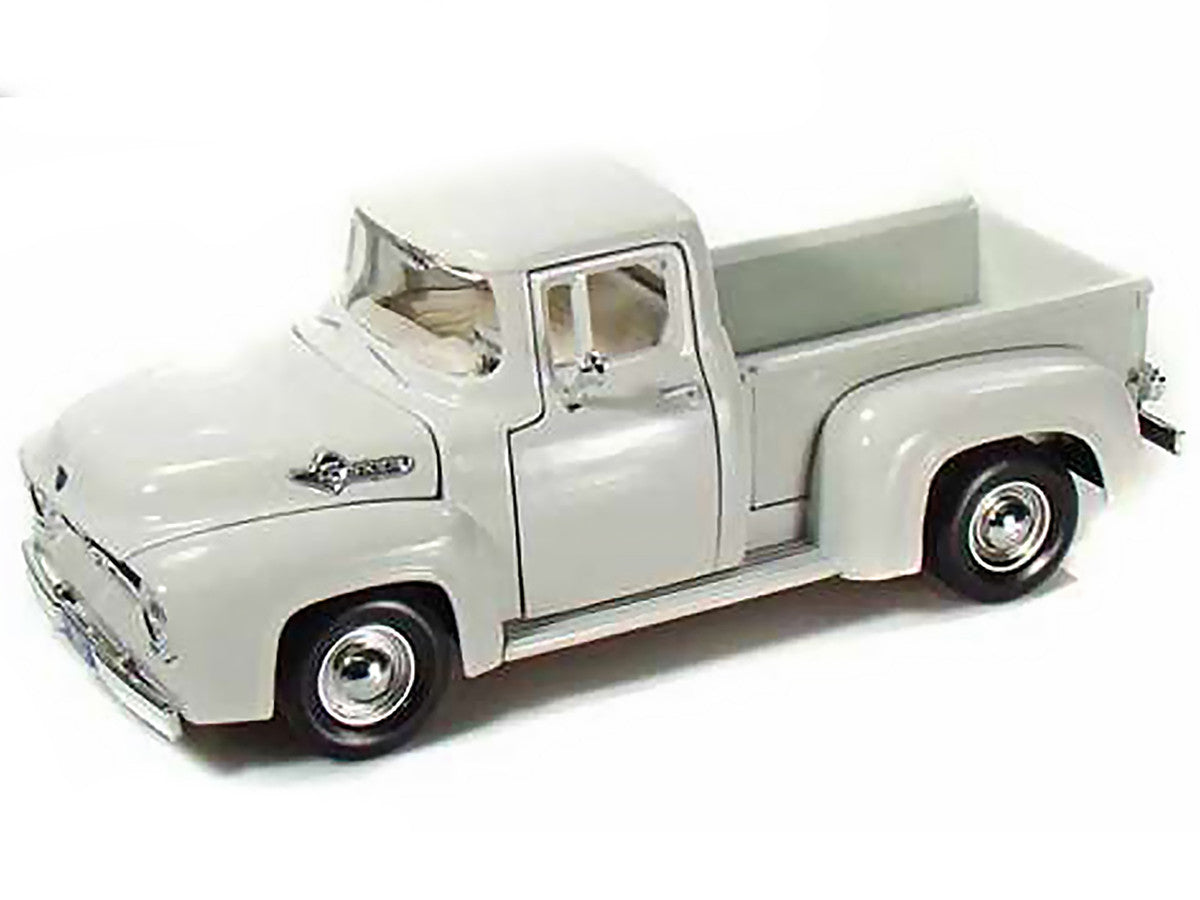1956 Ford F-100 Pickup Truck White 1/24 Diecast Model Car by Motormax by Motormax