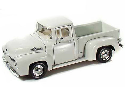 1956 Ford F-100 Pickup Truck White 1/24 Diecast Model Car by Motormax by Motormax