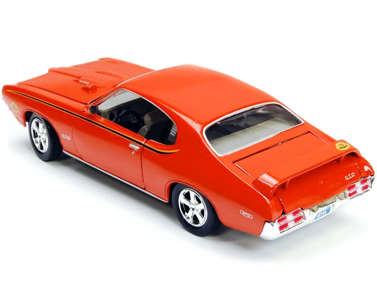 1969 Pontiac GTO Judge Orange with Stripes 1/24 Diecast Model Car by Motormax by Motormax