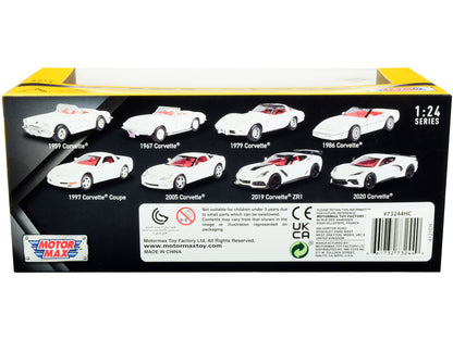 1967 Chevrolet Corvette C2 Convertible White with Red Interior "History of Corvette" Series 1/24 Diecast Model Car by Motormax by Motormax