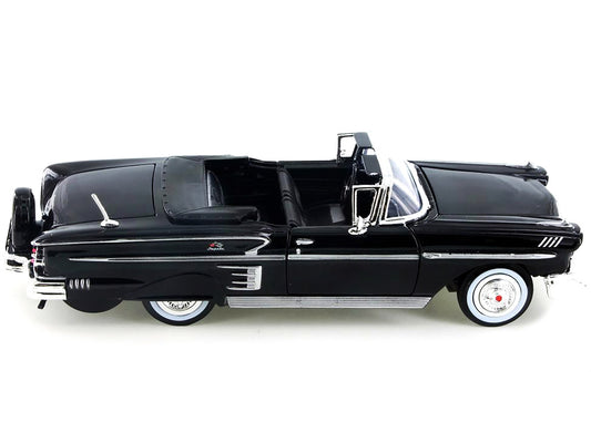 1958 Chevrolet Impala Convertible Black 1/24 Diecast Model Car by Motormax by Motormax