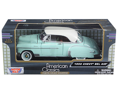 1950 Chevrolet Bel Air Green with Cream Top 1/24 Diecast Model Car by Motormax by Motormax