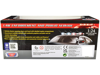 2010 Ford Crown Victoria Police Interceptor Unmarked White "Custom Builder's Kit" Series 1/24 Diecast Model Car by Motormax by Motormax