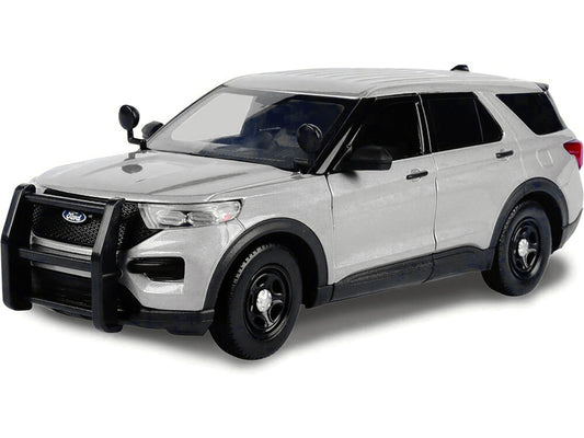 2022 Ford Police Interceptor Utility Unmarked Slick-Top Silver 1/24 Diecast Model Car by Motormax by Motormax