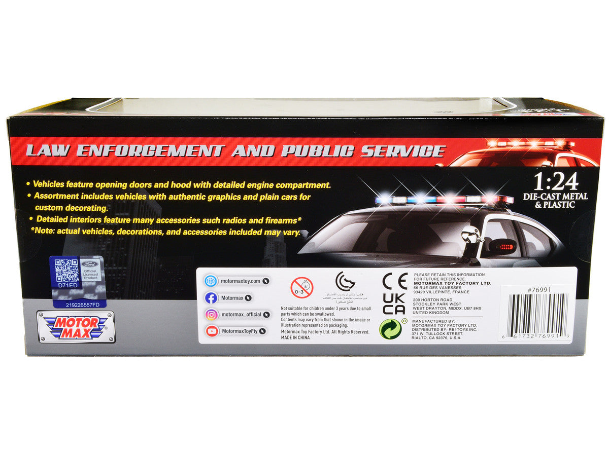 2022 Ford Police Interceptor Utility "California Highway Patrol" Black and White 1/24 Diecast Model Car by Motormax by Motormax
