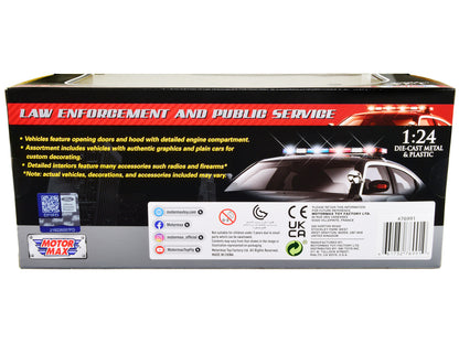 2022 Ford Police Interceptor Utility "California Highway Patrol" Black and White 1/24 Diecast Model Car by Motormax by Motormax