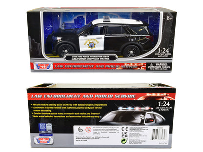 2022 Ford Police Interceptor Utility "California Highway Patrol" Black and White 1/24 Diecast Model Car by Motormax by Motormax