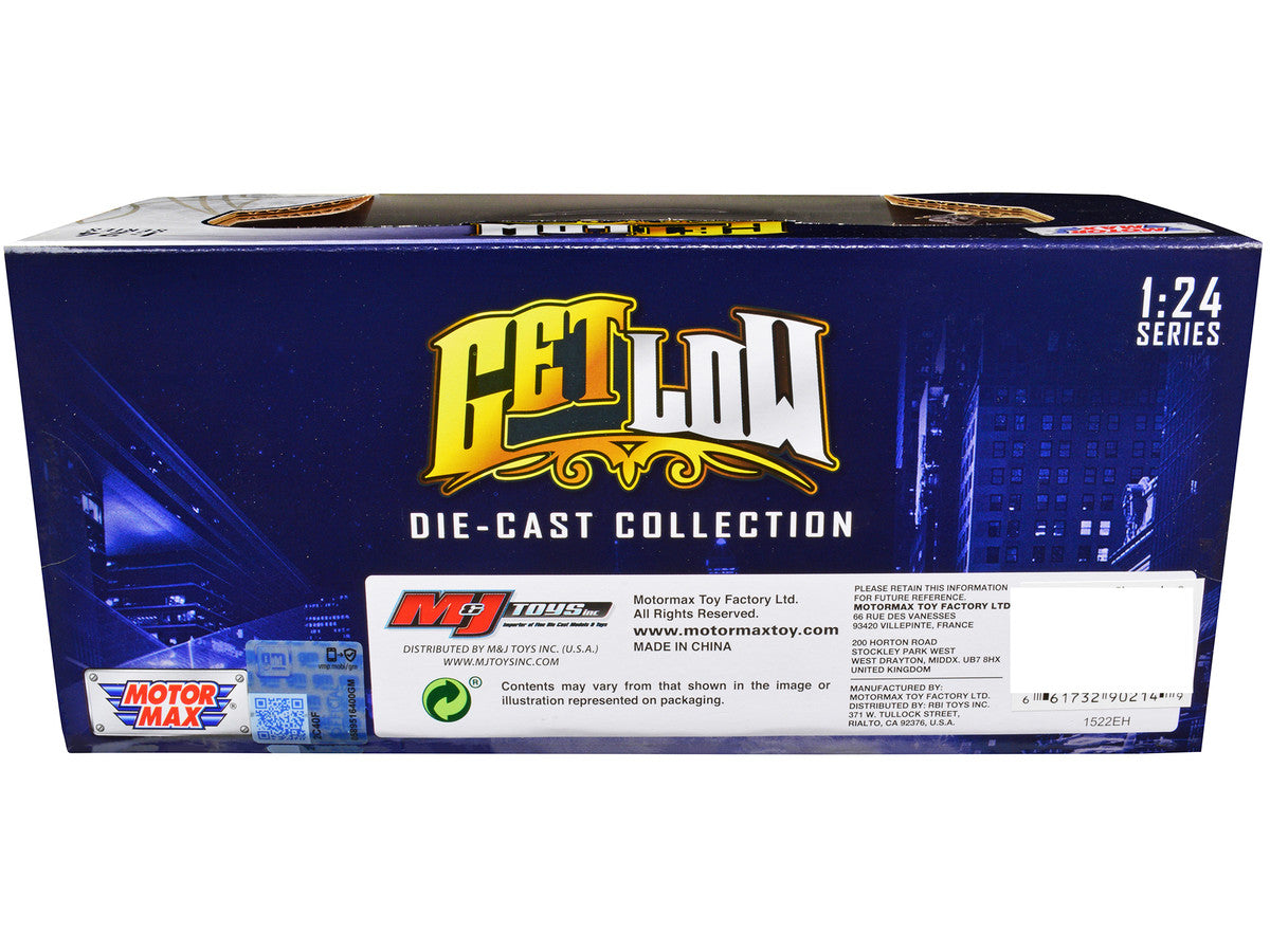 1993 Chevrolet Caprice Lowrider Blue Metallic with Graphics "Get Low" Series 1/24 Diecast Model Car by Motormax by Motormax