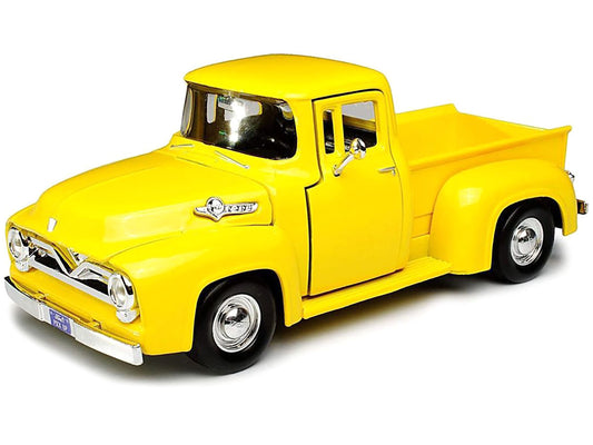 1955 Ford F-100 Pickup Truck Yellow 1/24 Diecast Model Car by Motormax by Motormax