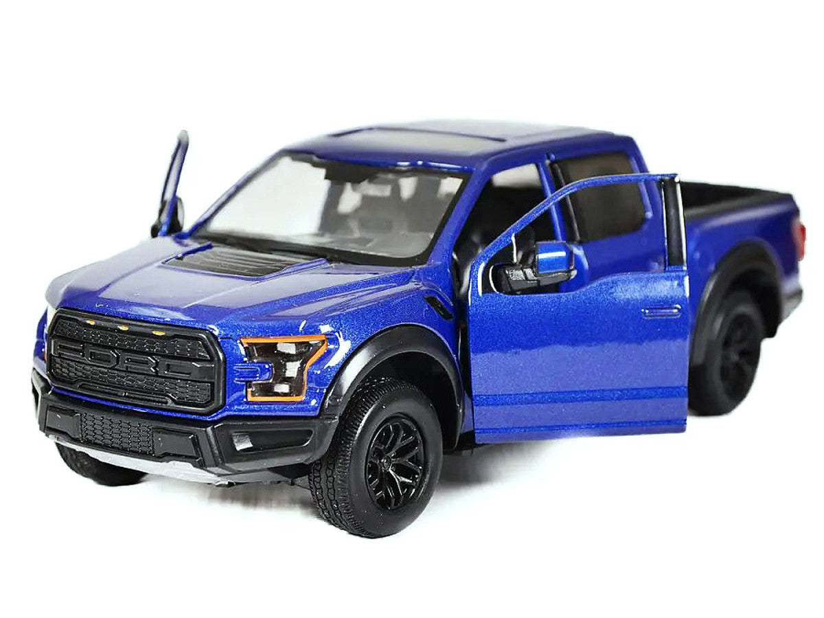 2017 Ford F-150 Raptor Pickup Truck Blue with Black Wheels 1/27 Diecast Model Car by Motormax by Motormax