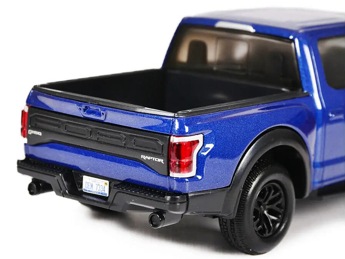2017 Ford F-150 Raptor Pickup Truck Blue with Black Wheels 1/27 Diecast Model Car by Motormax by Motormax