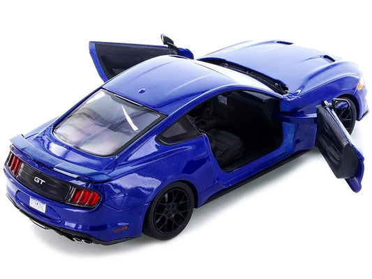 2018 Ford Mustang GT 5.0 Blue with Black Wheels 1/24 Diecast Model Car by Motormax by Motormax