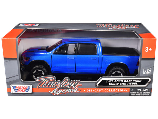 2019 RAM Rebel 1500 Crew Cab Pickup Truck Blue Metallic "American Classics" Series 1/24-1/27 Diecast Model Car by Motormax by Motormax