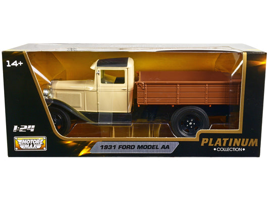1931 Ford Model AA Pickup Truck Cream and Black "Platinum Collection" Series 1/24 Diecast Model Car by Motormax by Motormax