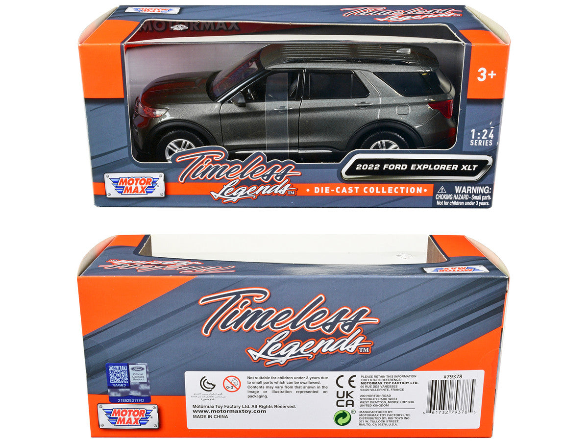 2022 Ford Explorer XLT Gray Metallic "Timeless Legends" Series 1/24 Diecast Model Car by Motormax by Motormax