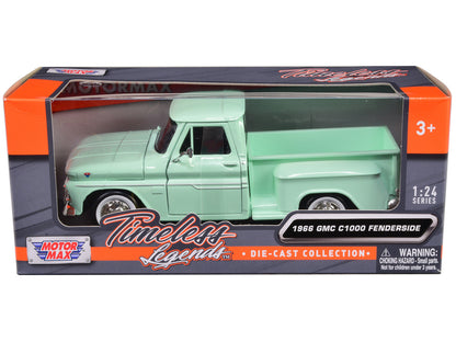 1966 GMC C1000 Fenderside Pickup Truck Light Green "Timeless Legends" Series 1/24 Diecast Model Car by Motormax by Motormax