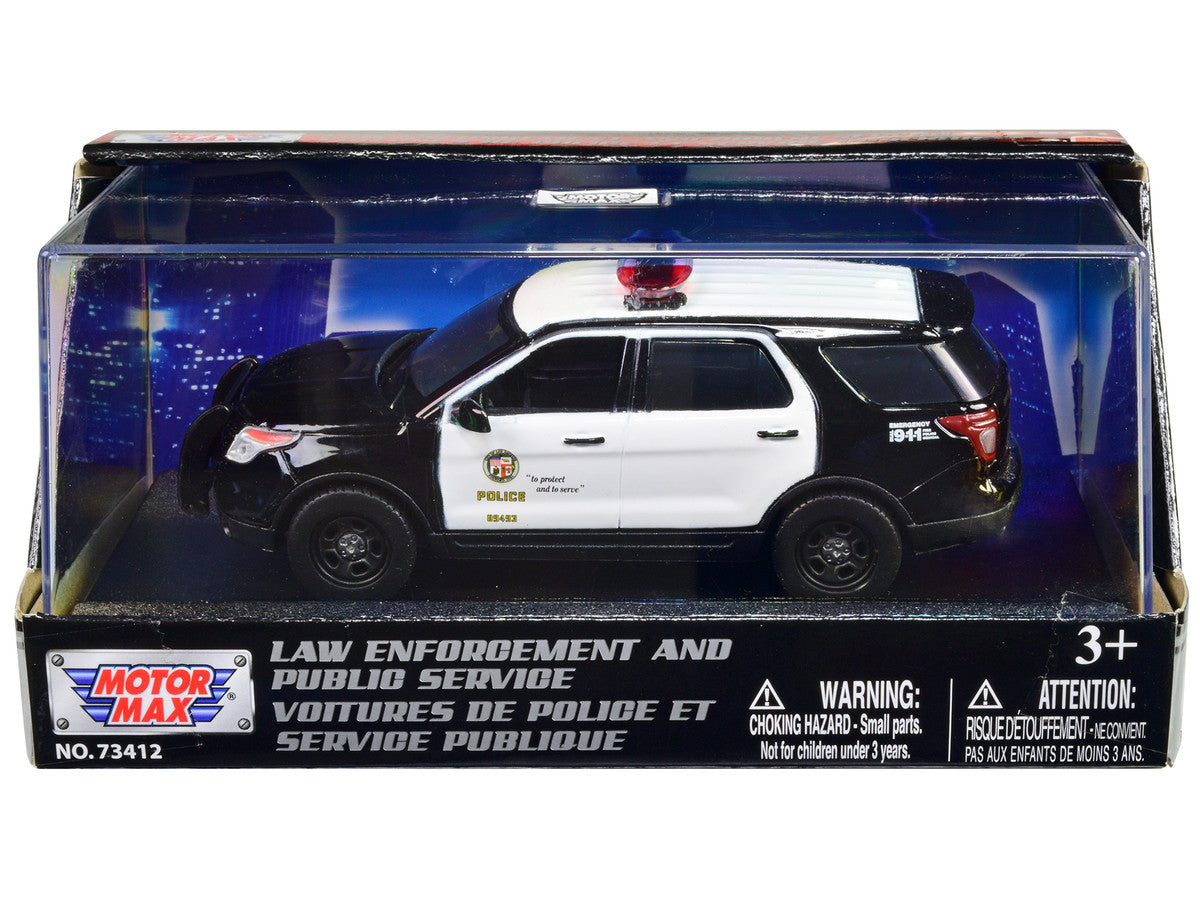 2015 Ford Police Interceptor Utility Black and White "LAPD (Los Angeles Police Department)" 1/43 Diecast Model Car by Motormax by Motormax