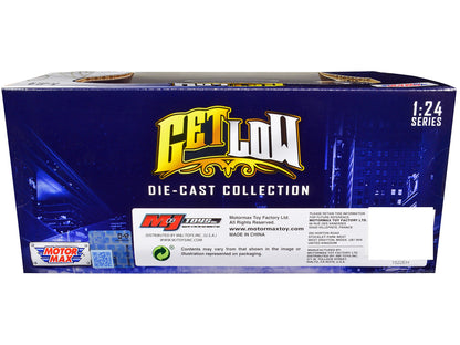 1966 GMC C1000 Fenderside Pickup Truck Lowrider Blue with White Top "Get Low" Series 1/24 Diecast Model Car by Motormax by Motormax