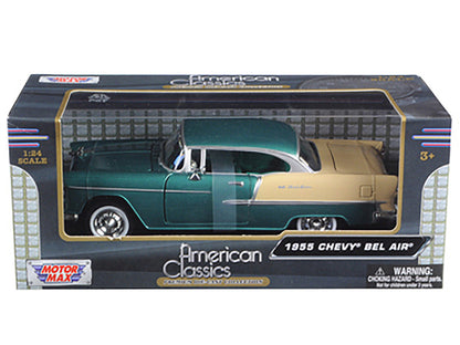 1955 Chevrolet Bel Air Green 1/24 Diecast Model Car by Motormax by Motormax