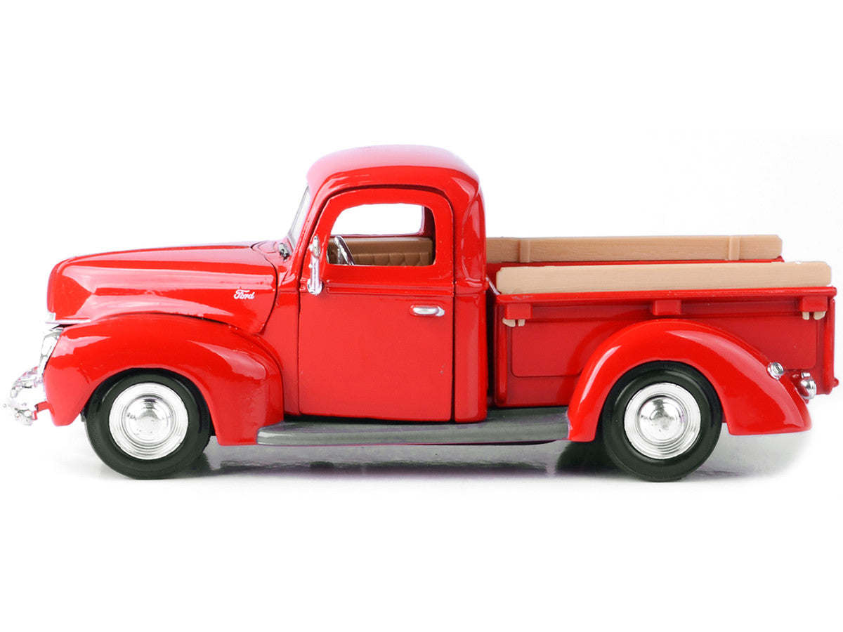 1940 Ford Pickup Truck Red 1/24 Diecast Model Car by Motormax by Motormax