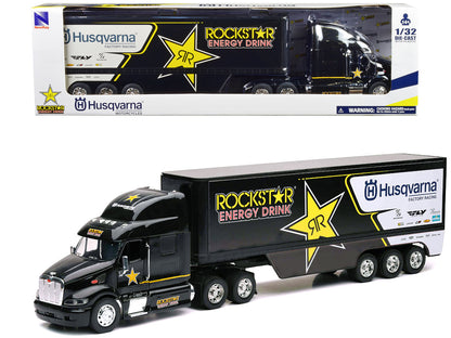 Peterbilt 387 Semi-Truck Black "Rockstar Energy Drink - Husqvarna Factory Racing" 1/32 Diecast Model by New Ray by New Ray