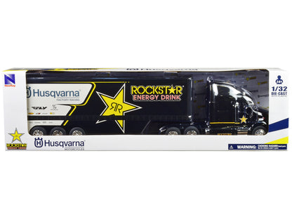 Peterbilt 387 Semi-Truck Black "Rockstar Energy Drink - Husqvarna Factory Racing" 1/32 Diecast Model by New Ray by New Ray