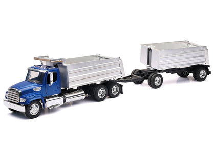 Freightliner 114SD Dump Truck with Twin Dump Body Blue "Long Haul Trucker" Series 1/32 Diecast Model by New Ray by New Ray