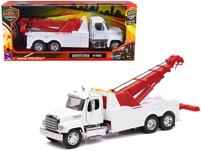 Freightliner 114SD Tow Truck White and Red "Long Haul Trucker" Series 1/32 Diecast Model by New Ray by New Ray