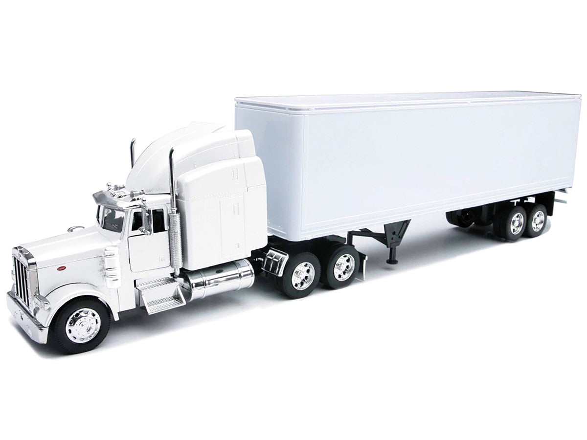 Peterbilt 379 Truck with Dry Goods Trailer White "Long Haul Trucker" Series 1/32 Diecast Model by New Ray by New Ray