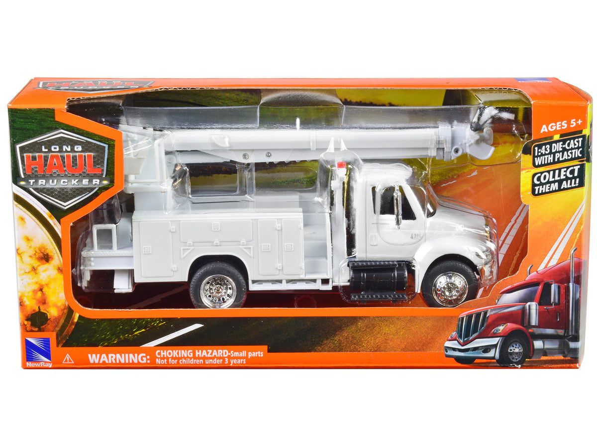 International 4200 Digger Service Truck White "Long Haul Trucker" Series 1/43 Diecast Model by New Ray by New Ray