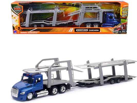 Freightliner Cascadia Auto Transporter Blue Metallic "Long Haul Trucker" Series 1/43 Diecast Model by New Ray by New Ray