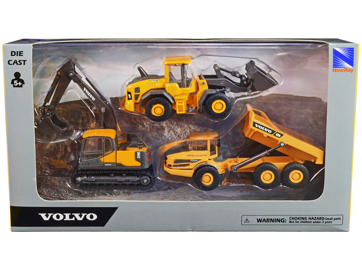 "Volvo Construction Vehicles" Set of 3 pieces Diecast Models by New Ray by New Ray