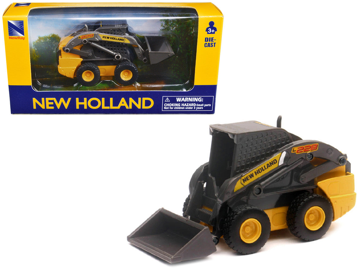 New Holland L228 Skid Steer Yellow Diecast Model by New Ray by New Ray