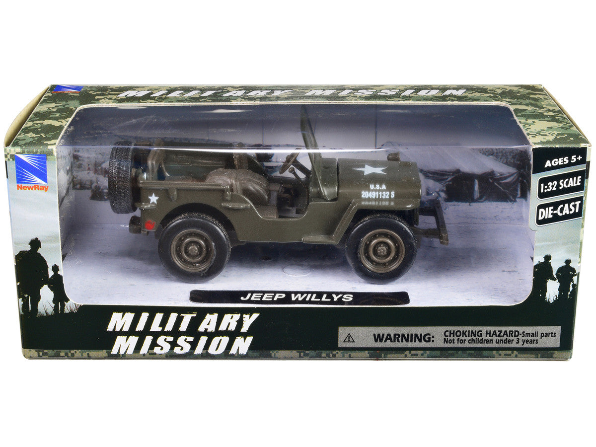 Jeep Willys U.S.A. Army Green 1/32 Diecast Model Car by New Ray by New Ray