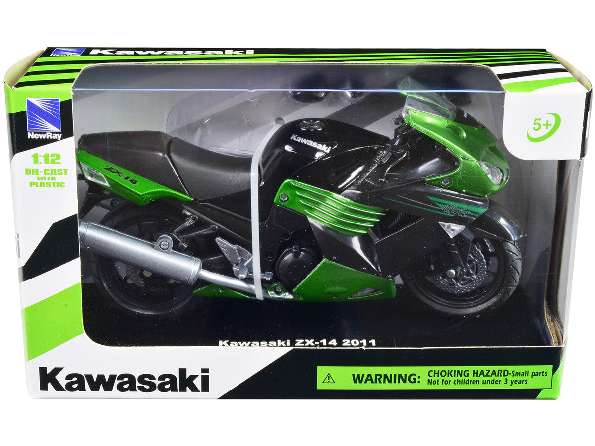2011 Kawasaki ZX-14 Ninja Green Motorcycle Model 1/12 by New Ray by New Ray