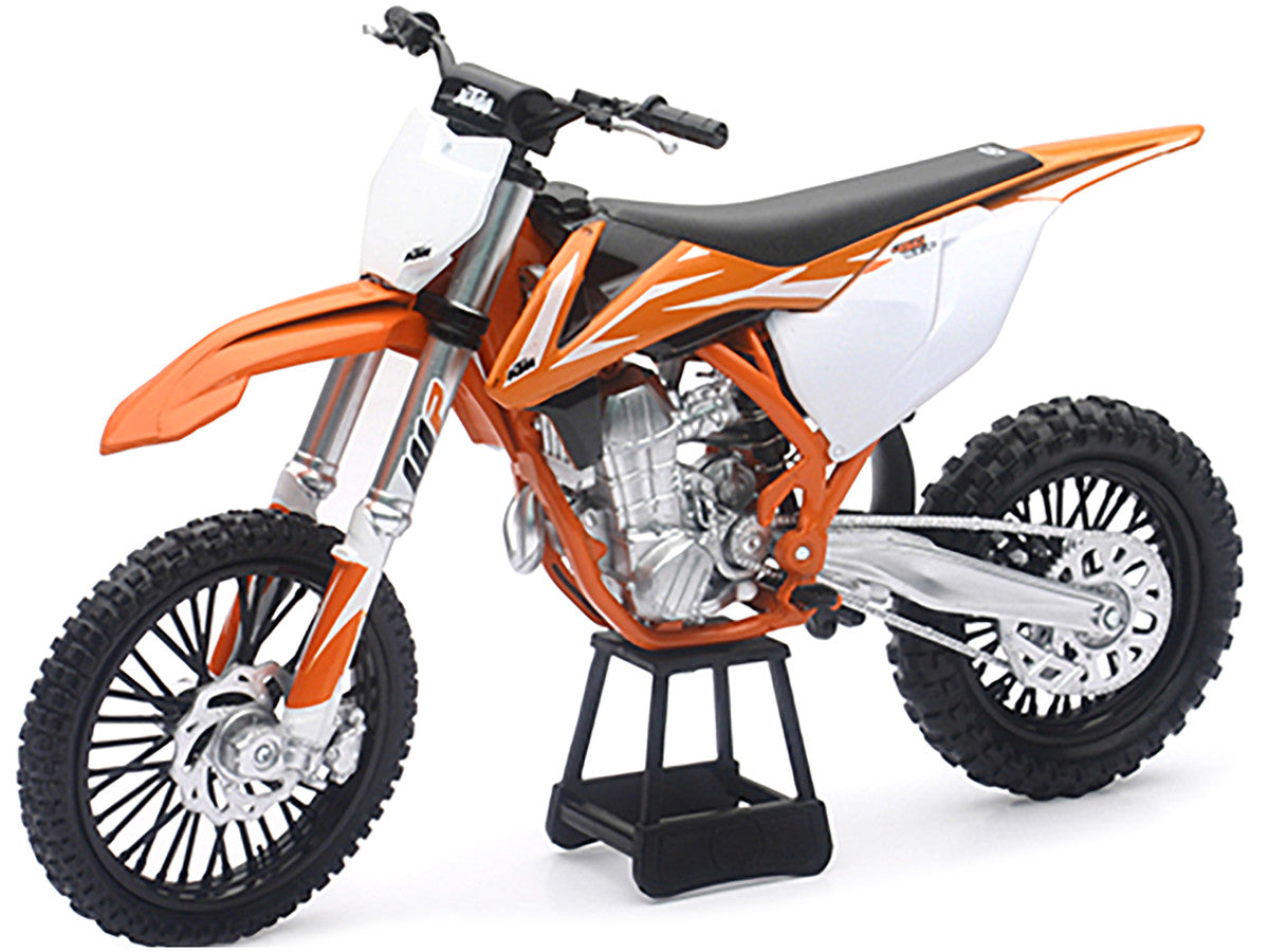 KTM 450 SX-F Dirt Bike Orange and White 1/10 Diecast Motorcycle Model by New Ray by New Ray