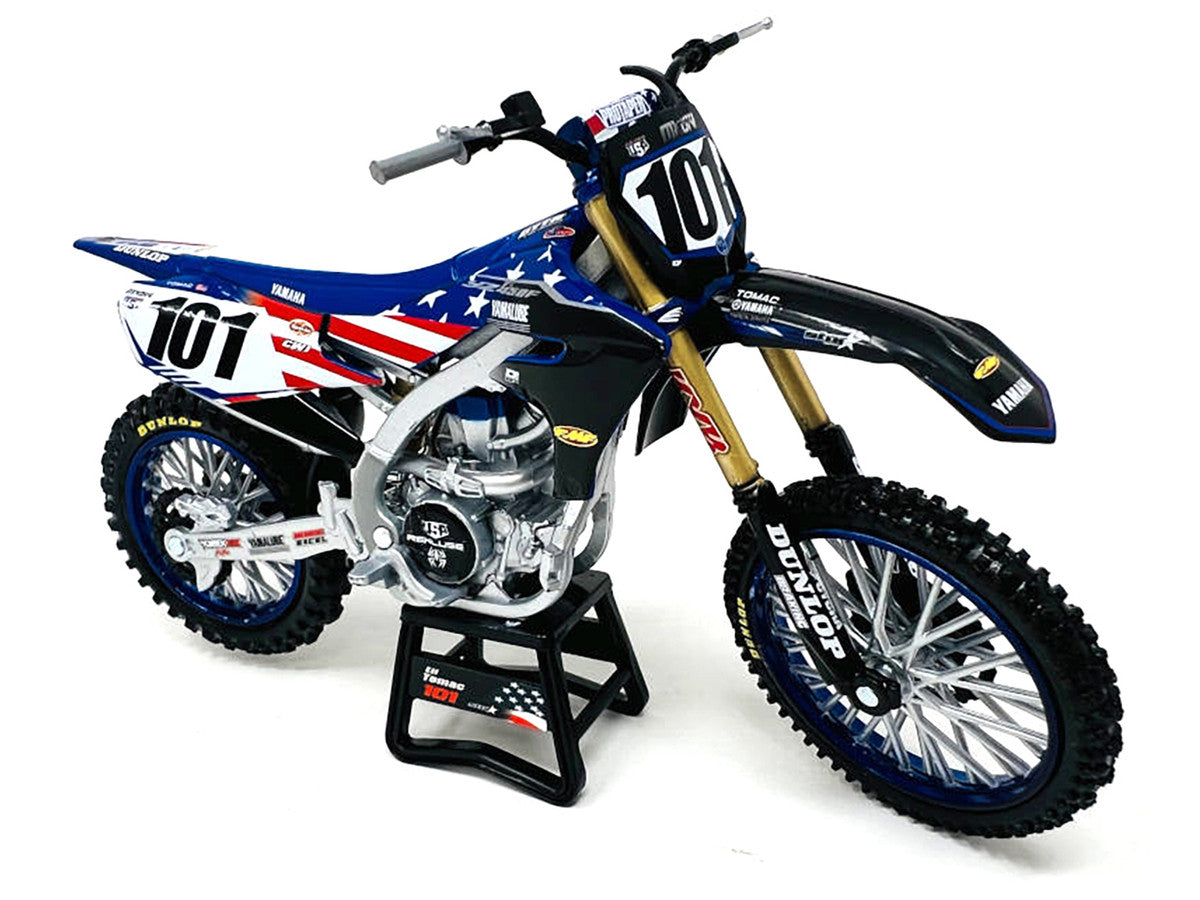 Yamaha YZ450F Dirt Bike Motorcycle #101 Eli Tomac American Flag Livery "Motocross of Nations" 1/12 Model by New Ray by New Ray