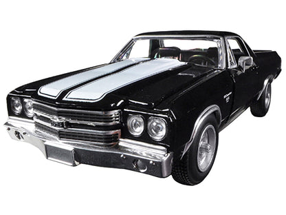 1970 Chevrolet El Camino SS Black with White Stripes "Muscle Car Collection" 1/25 Diecast Model Car by New Ray by New Ray