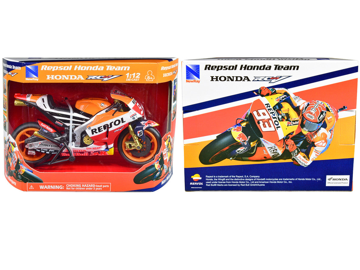 Honda RC213V Motorcycle #93 Marc Marquez "Repsol Honda Team" MotoGP (2015) 1/12 Diecast Model by New Ray by New Ray