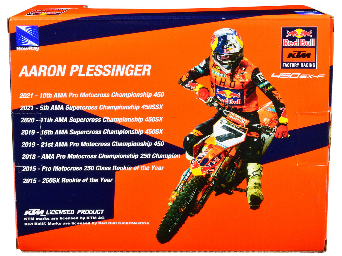 KTM 450 SX-F Motorcycle #7 Aaron Plessinger "Red Bull KTM Factory Racing" 1/12 Diecast Model by New Ray by New Ray