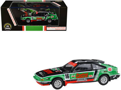 1984 Toyota Celica Supra #16 "Castrol Livery" Black and Green with Graphics 1/64 Diecast Model Car by Paragon Models by Paragon