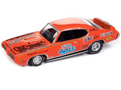 1969 Pontiac GTO Orange with Graphics "The Judge - Arnie 'The Farmer' Beswick" "Racing Champions Mint 2023" Release 1 Limited Edition to 2500 pieces Worldwide 1/64 Diecast Model Car by Racing Champions by Racing Champions