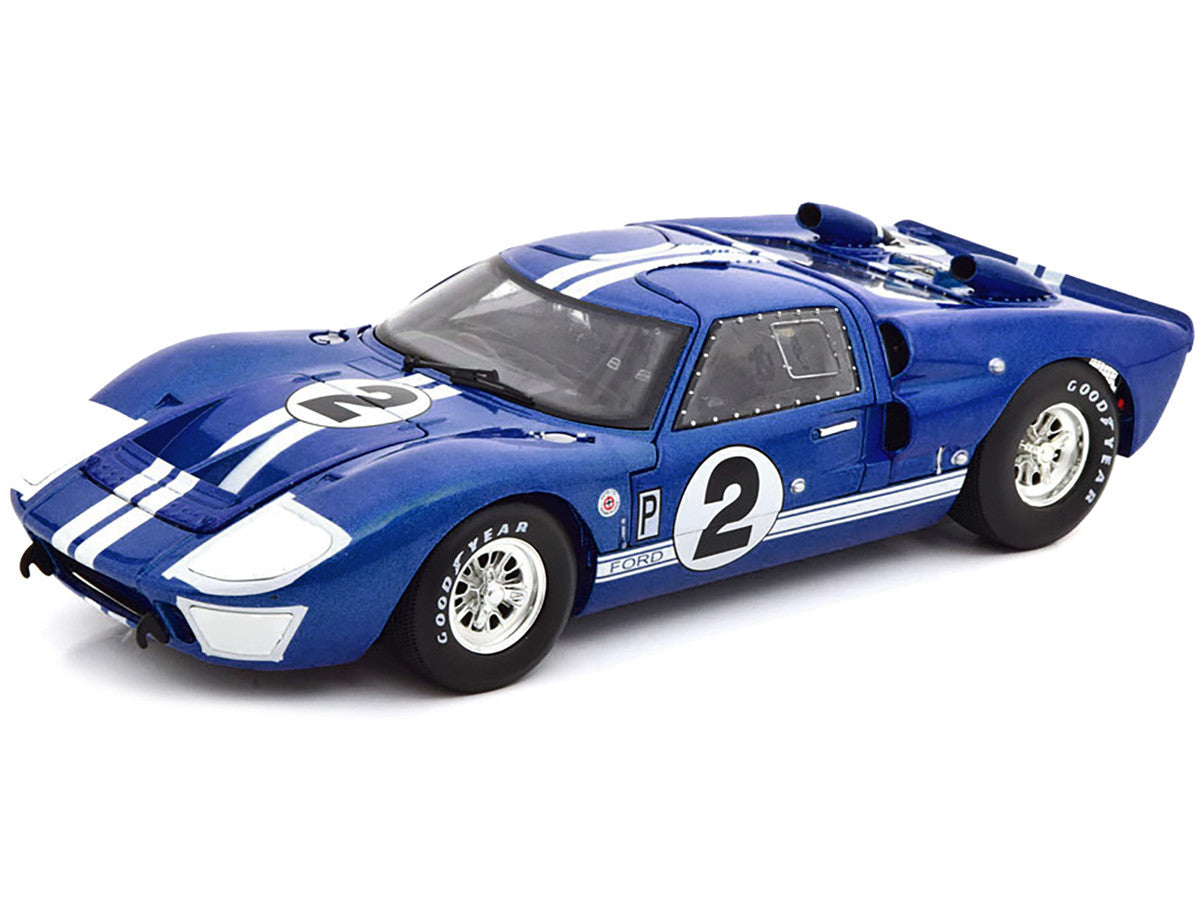 1966 Ford GT40 GT 40 Mark II #2 Blue 12 Hours of Sebring 1/18 Diecast Car Model by Shelby Collectibles by Shelby Collectibles
