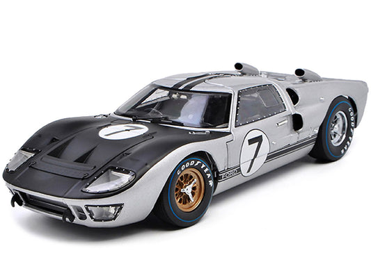 1966 Ford GT-40 MK II #7 Silver 1/18 Diecast Model Car by Shelby Collectibles by Shelby Collectibles
