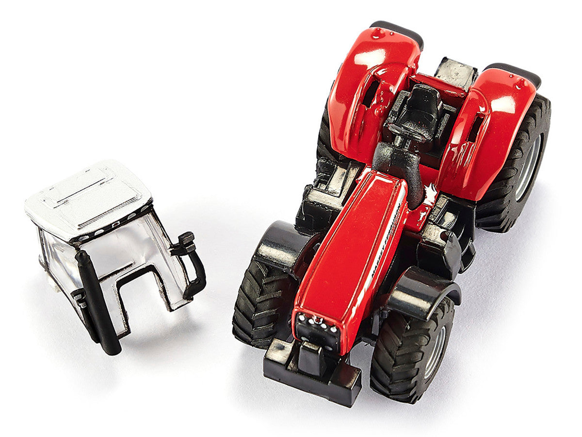 Massey Ferguson 8480 Dyna VT Tractor Red with Silver Top and Krampe Dump Trailer Red 1/87 (HO) Diecast Models by Siku by SIKU