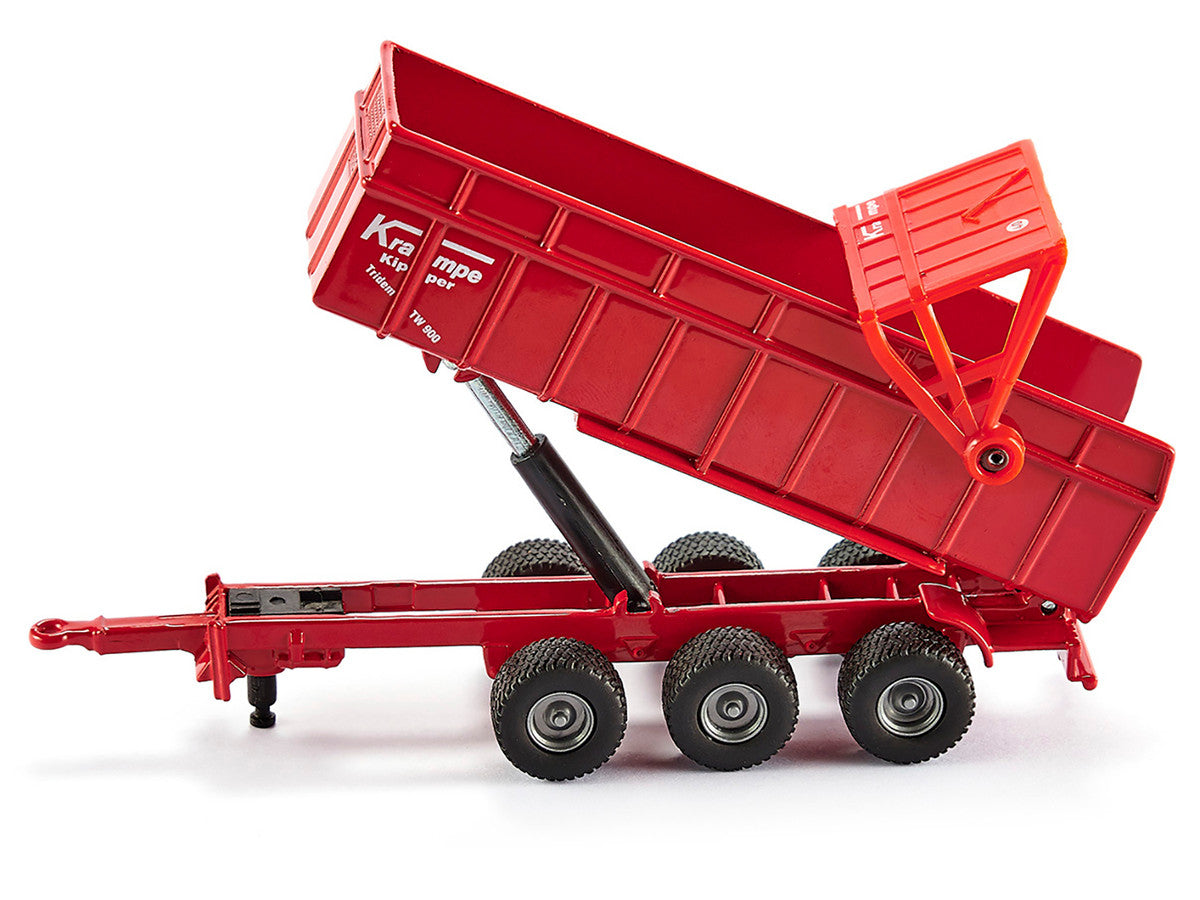 Massey Ferguson 8480 Dyna VT Tractor Red with Silver Top and Krampe Dump Trailer Red 1/87 (HO) Diecast Models by Siku by SIKU